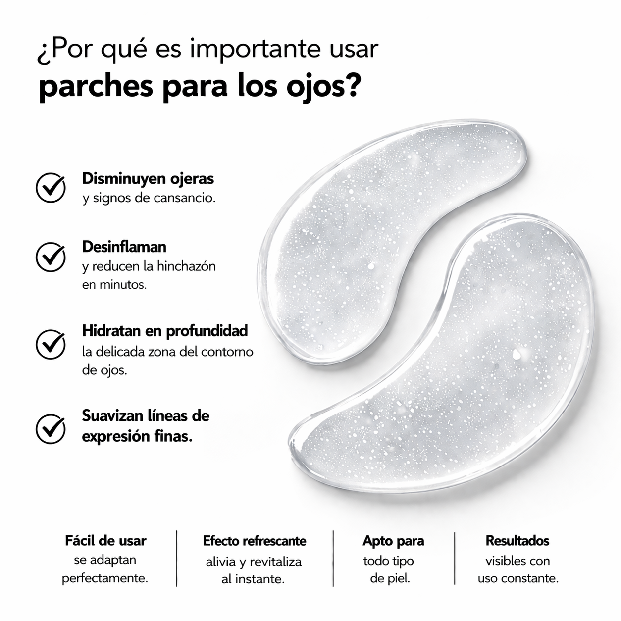 Parches para Ojos de Pulpa de Arroz + Colágeno – Hidratantes y Reafirmantes