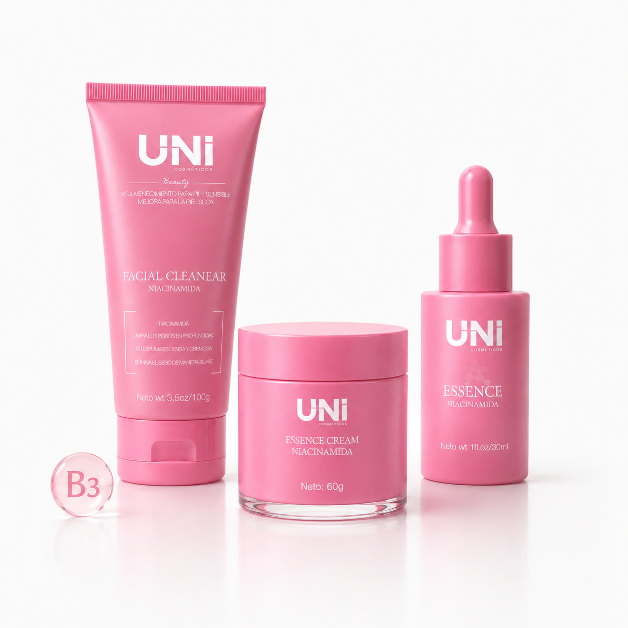 Kit Facial de Niacinamida – Piel Uniforme, Equilibrada y Sin Imperfecciones