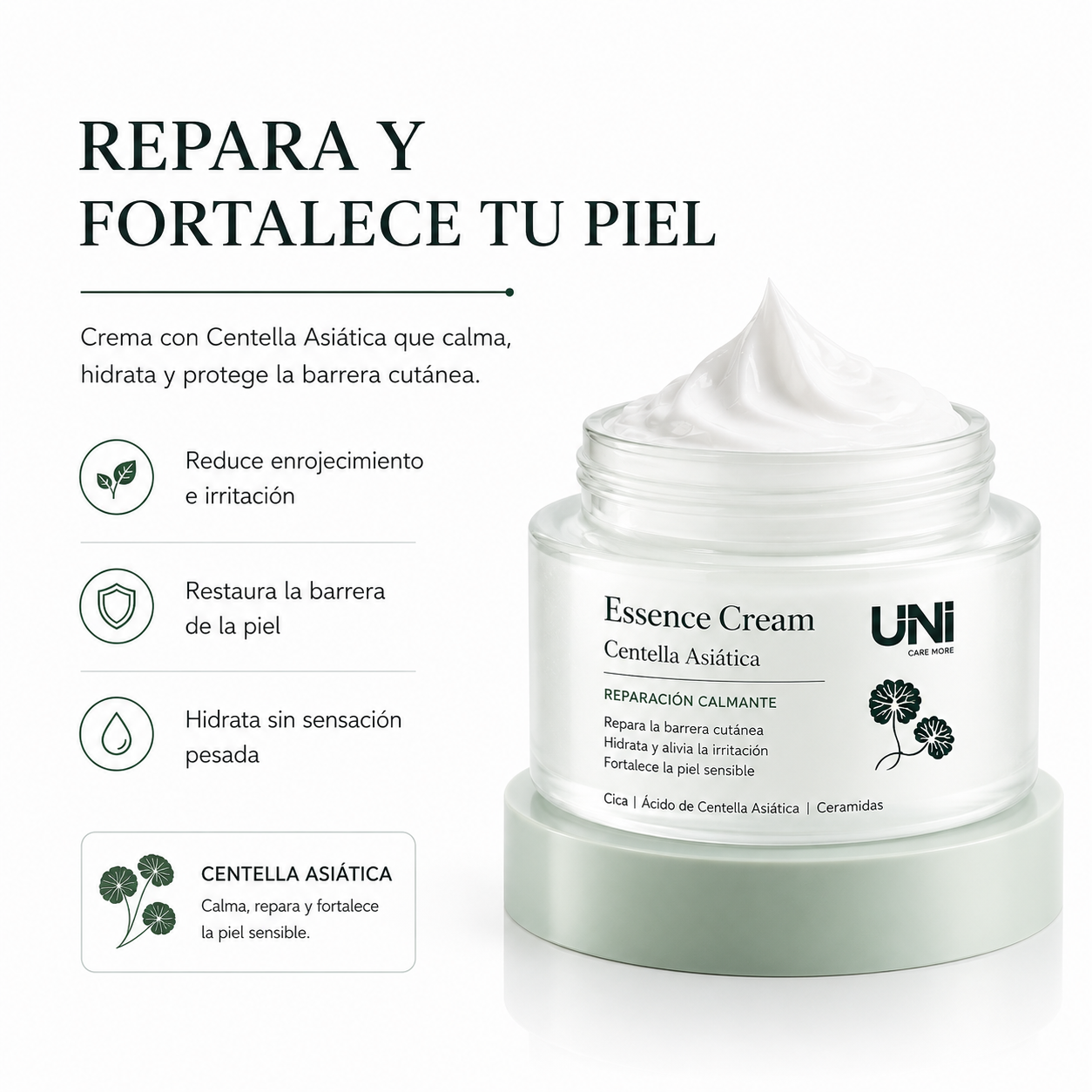 Crema Facial de Centella Asiática – Repara y Fortalece la Piel