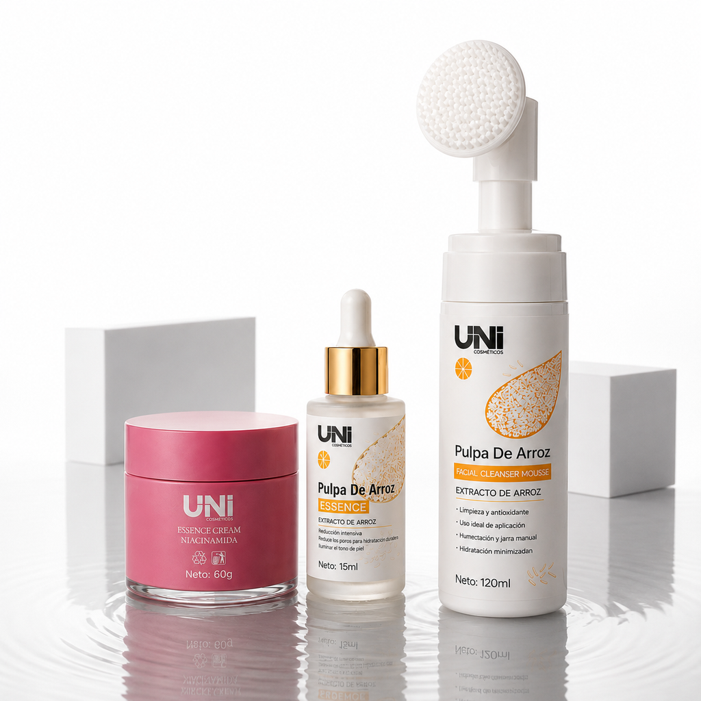 Kit Facial Arroz + Cepillo – Piel Luminosa, Reparada y Sin Arrugas