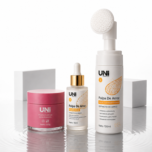 Kit Facial Arroz + Cepillo – Piel Luminosa, Reparada y Sin Arrugas